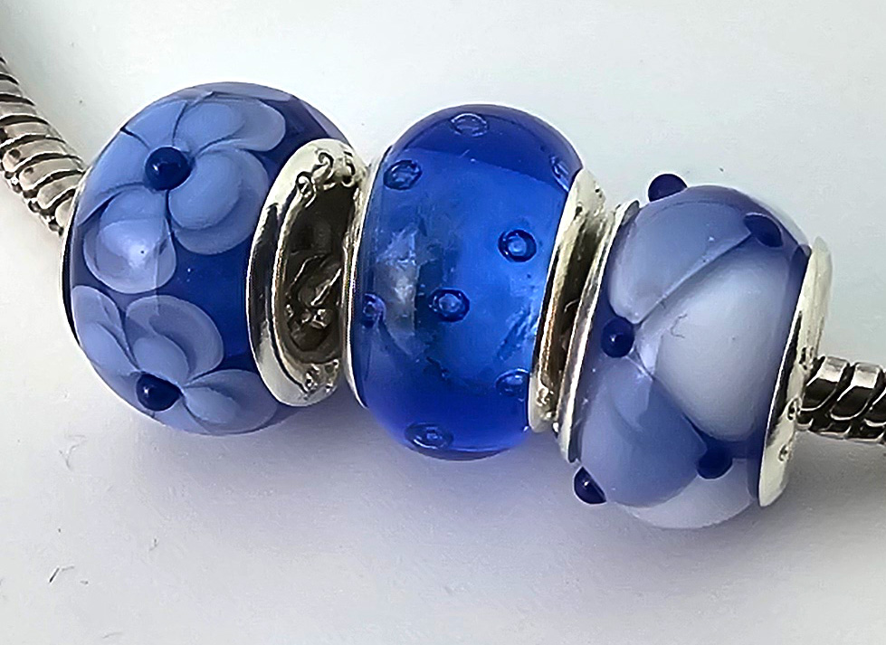 3er Set saphirblau