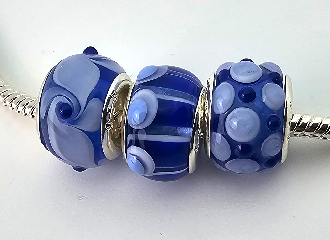3er Set saphirblau