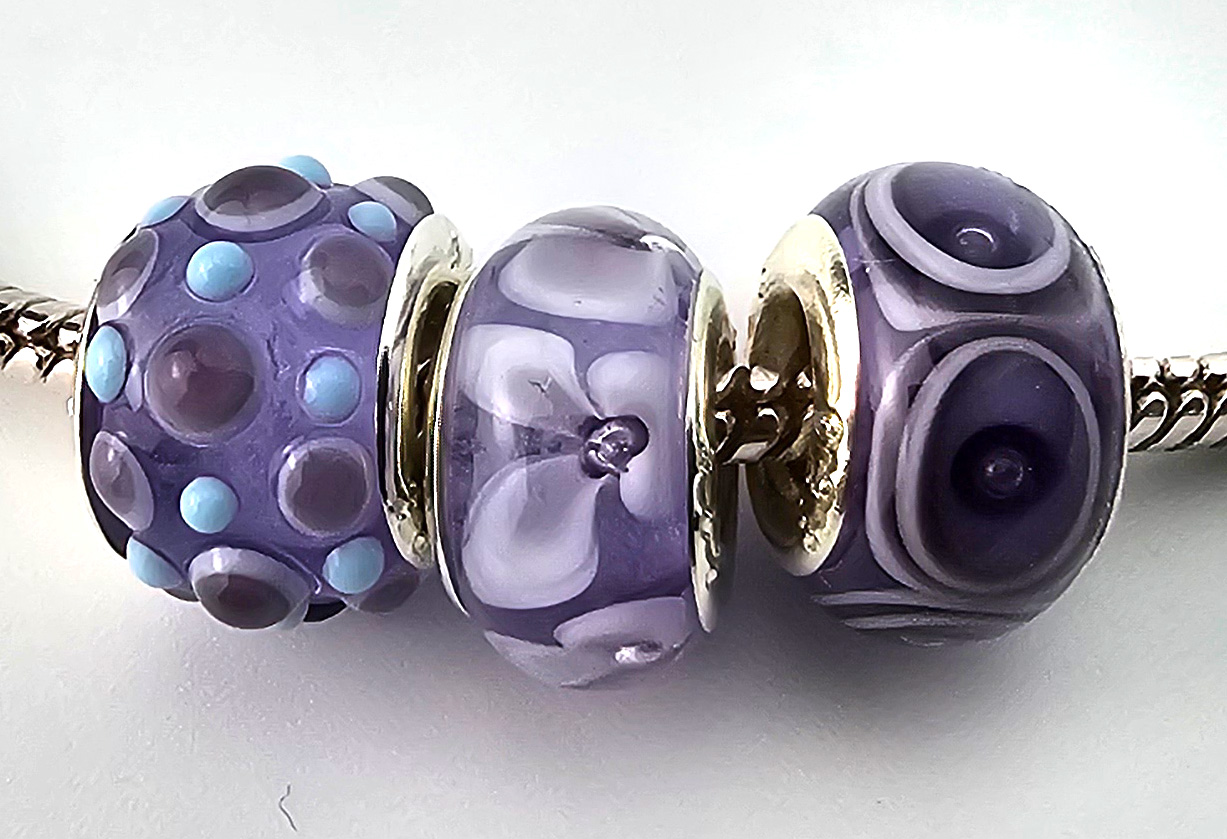3er Set lavendel-himmelblau