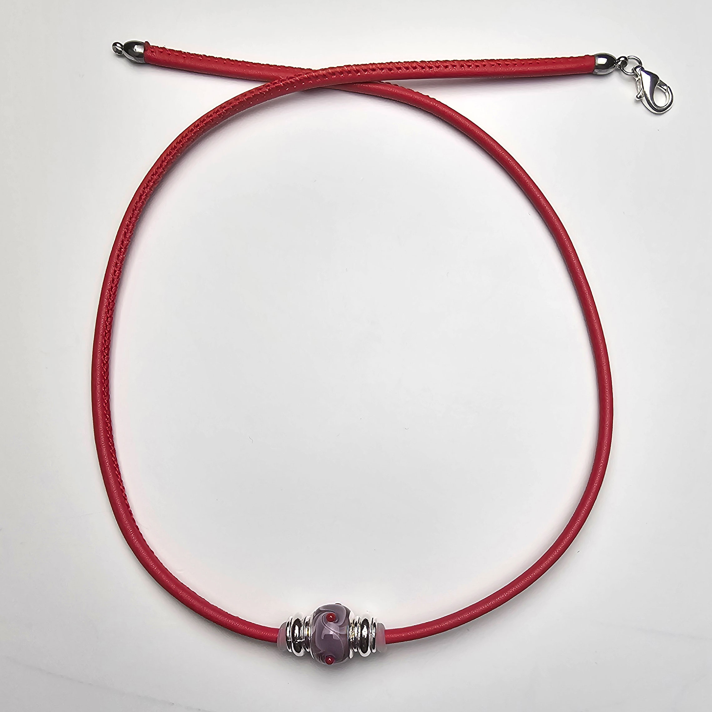 Nappaledercollier rot