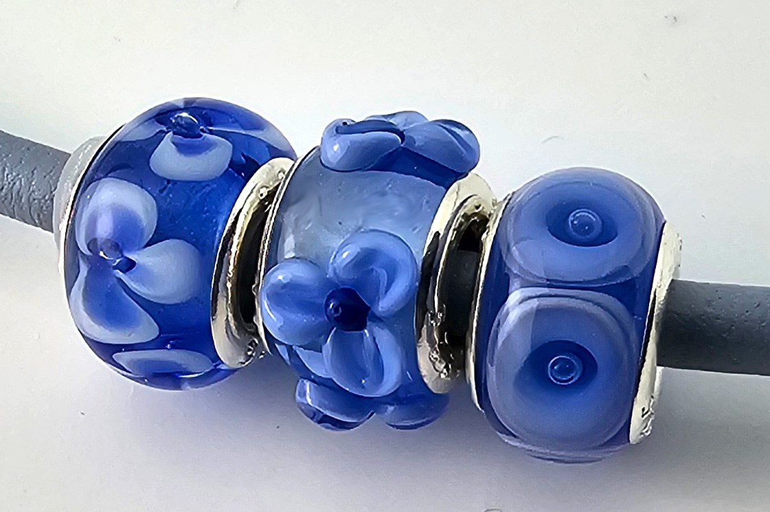 3er Set saphirblau