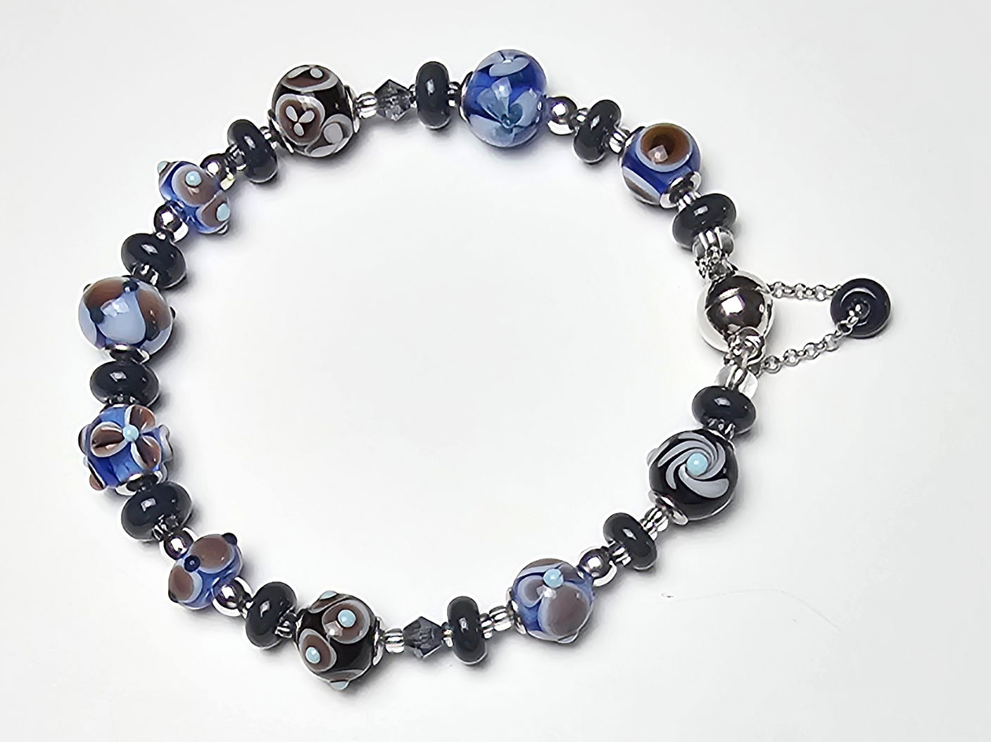 Armband Sinfonie in Preußischblau-Olivbraun