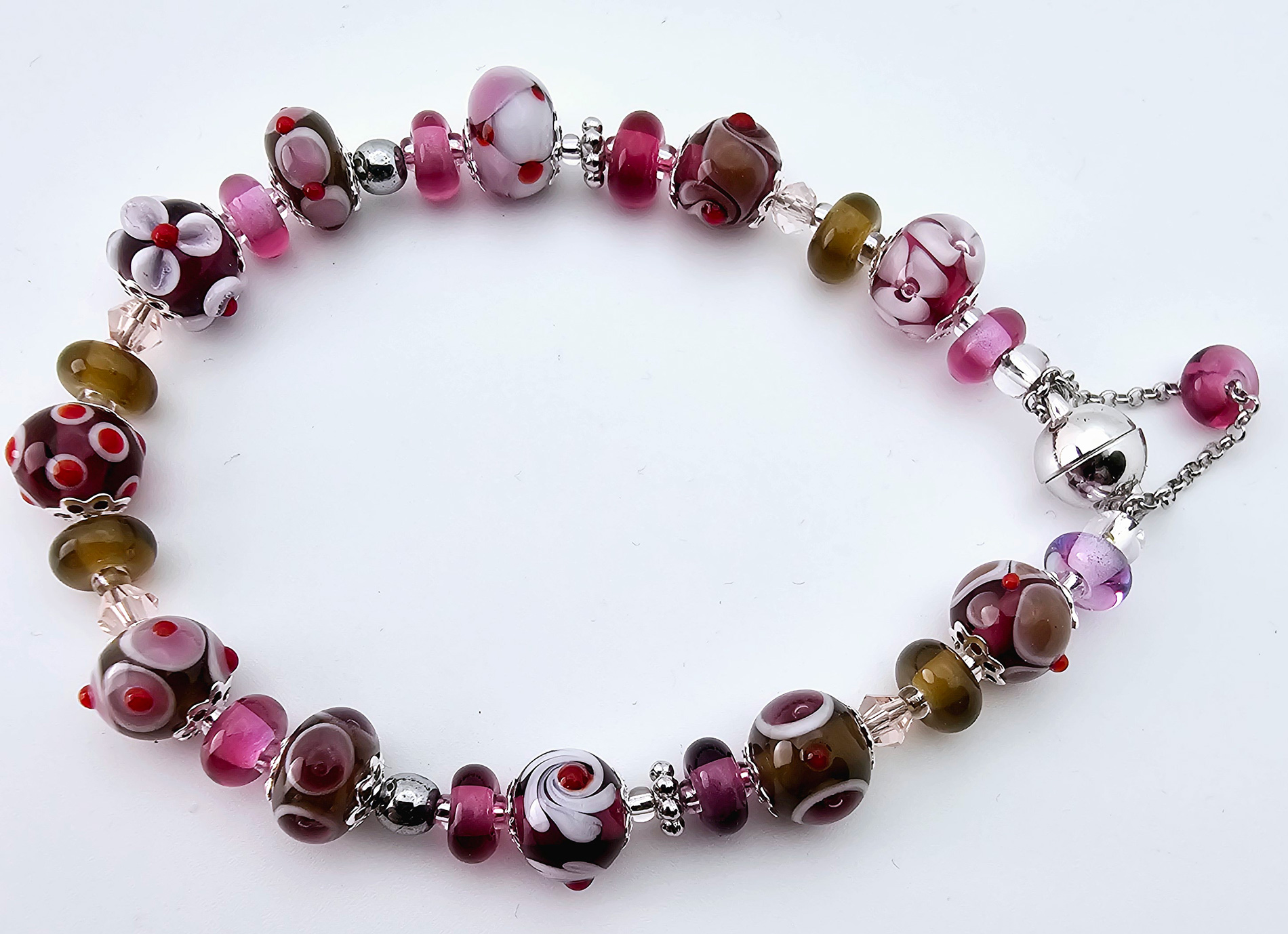 Armband pink-braun
