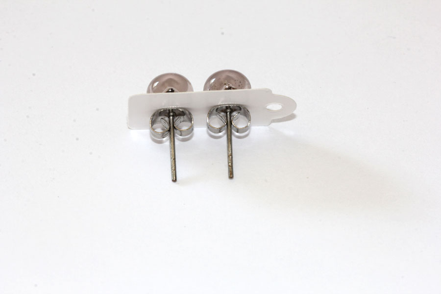 Ohrstecker rauchbraun transparent